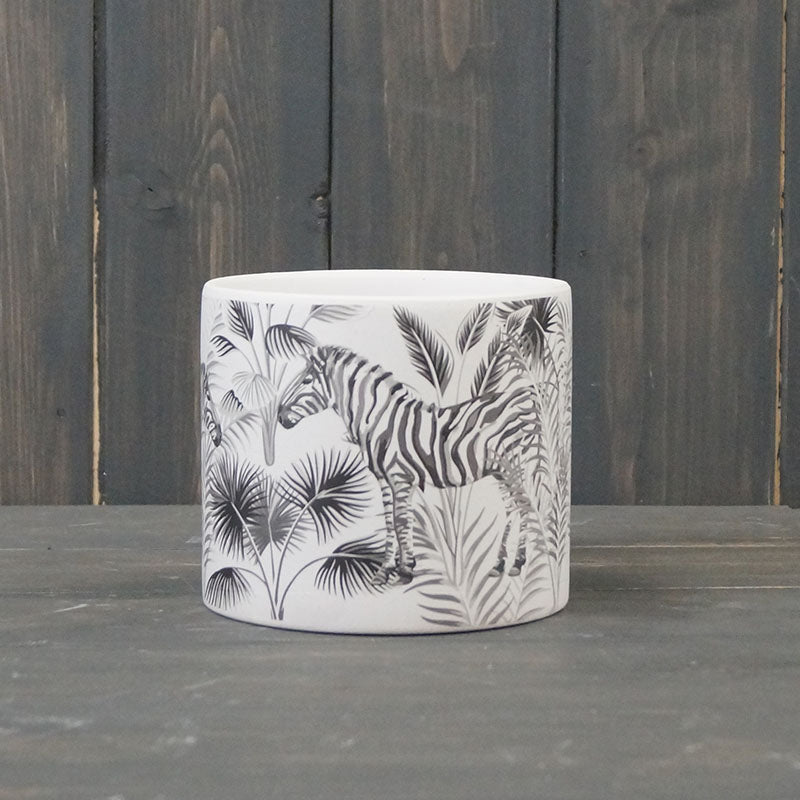 Black And White Zebra Plant Pot