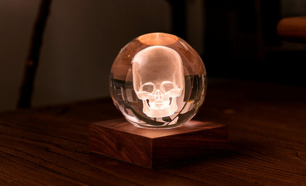 Amber Crystal Light Skull