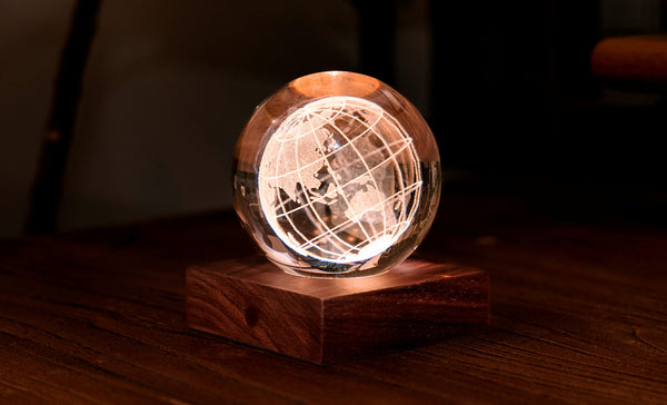 Amber Crystal Light World Globe