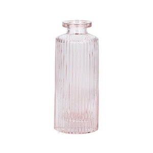 Glass Ribbed Bottle Mini Glass Vase