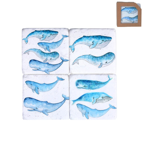 Whales Coasters (Set of 4) - Brambles Gift Shop