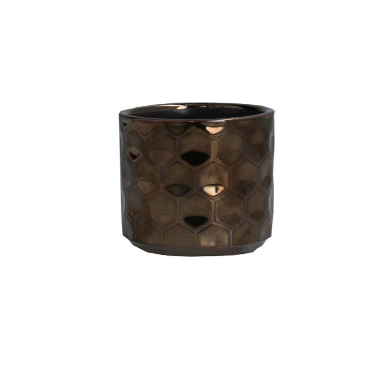 Copper Honeycomb Ceramic Pot Cover - Brambles Gift Shop