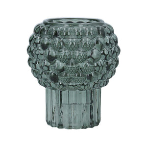 Glass Tea Light Holder - Green Bobble - Brambles Gift Shop