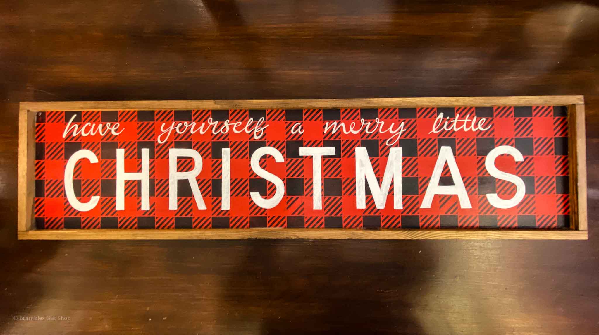 'Have Yourself a Merry Little Christmas' Red Handmade Wooden Sign - Brambles Gift Shop