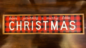 'Have Yourself a Merry Little Christmas' Red Handmade Wooden Sign - Brambles Gift Shop